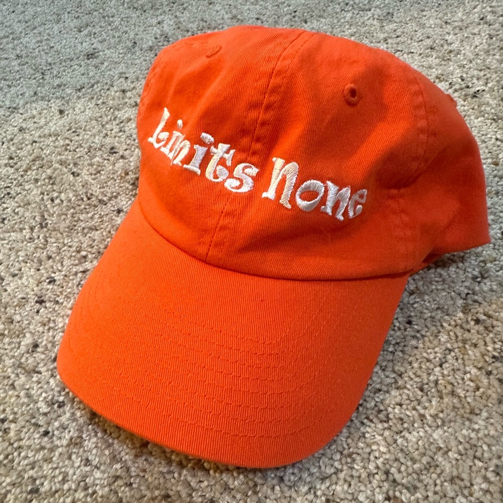 Triumph Victory Limits None Neon Orange Baseball Cap with White Embroidery